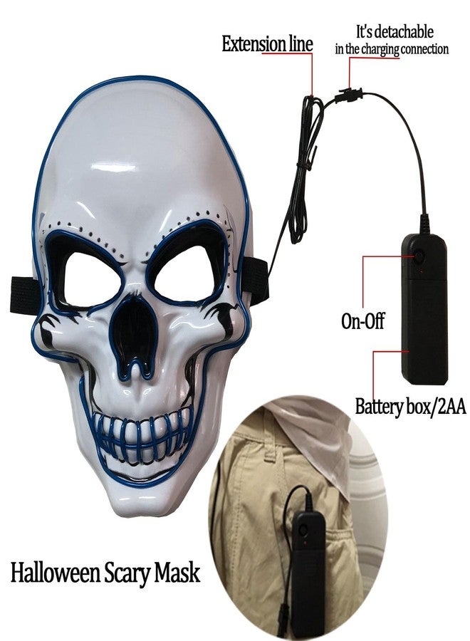 OceanWings Halloween Scary Mask Light Up Mask for Party Favor Supplies with 3 Modes (Blue) - Image 5
